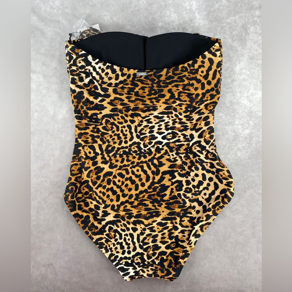 Calvin Klein Leopard-PrintOne-Piece Swimsuit - Picture 4 of 5